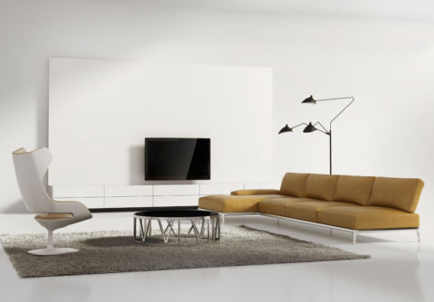 Contemporary tv wall furniture, minimal white living room