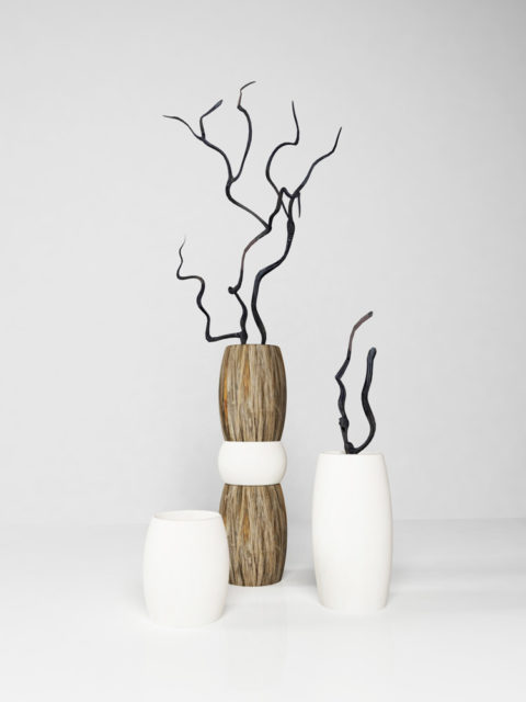 Three modern vases